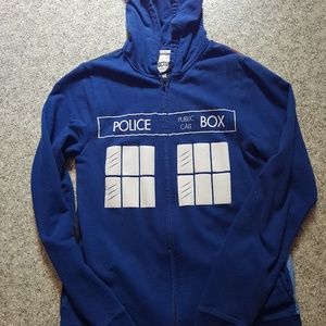Doctor Who Her Universe tardis zip up sweater